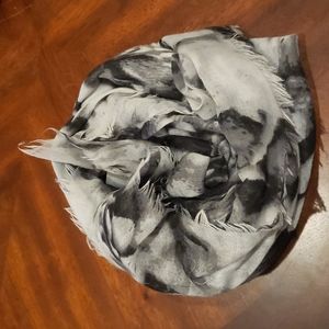 2/$20 scarves - Black/gray/white abstract floral large scarf